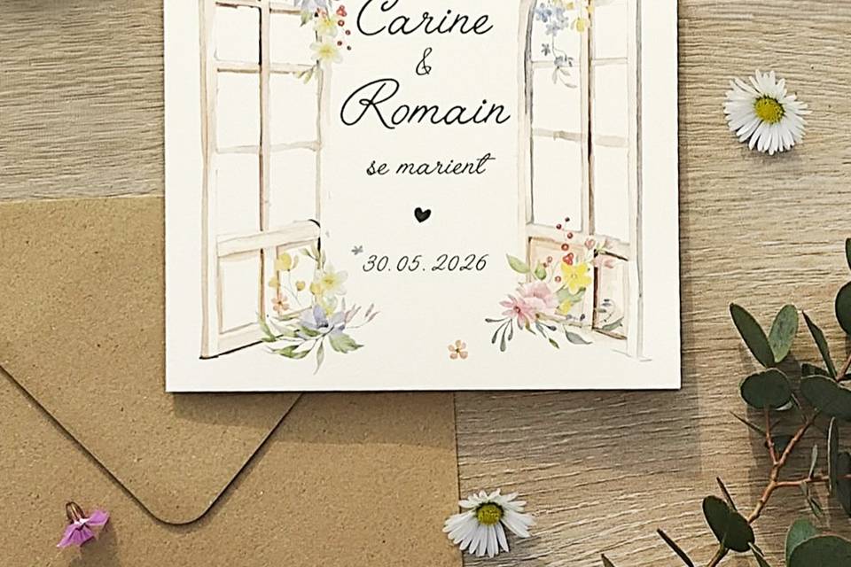 Faire-part mariage champêtre