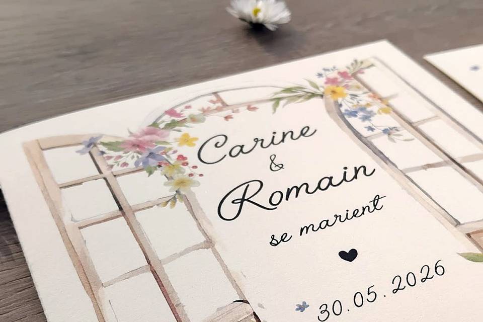 Faire-part mariage champêtre