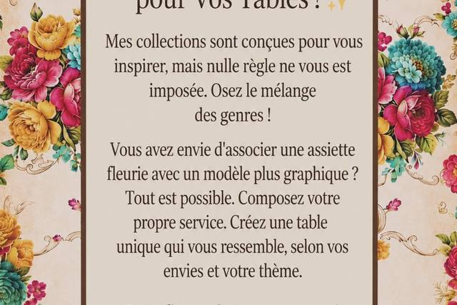 Créez votre table 🌸