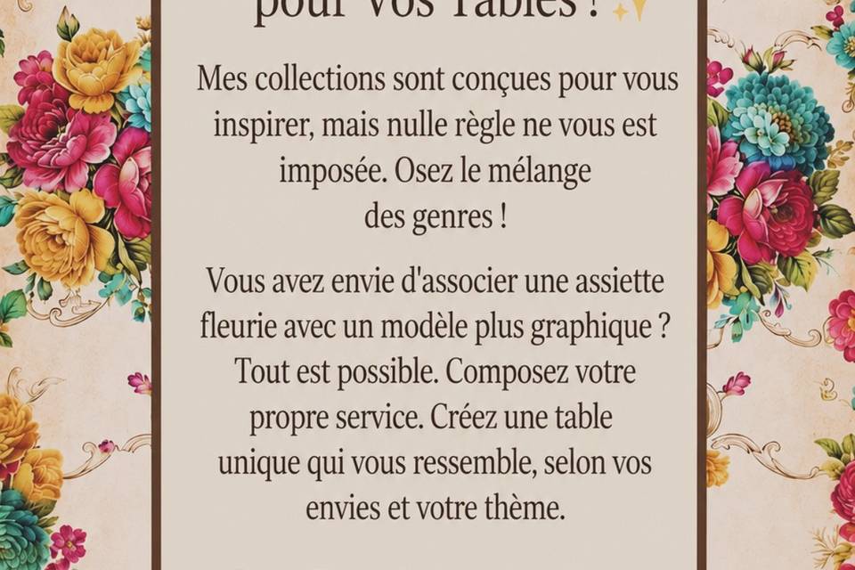 Créez votre table 🌸