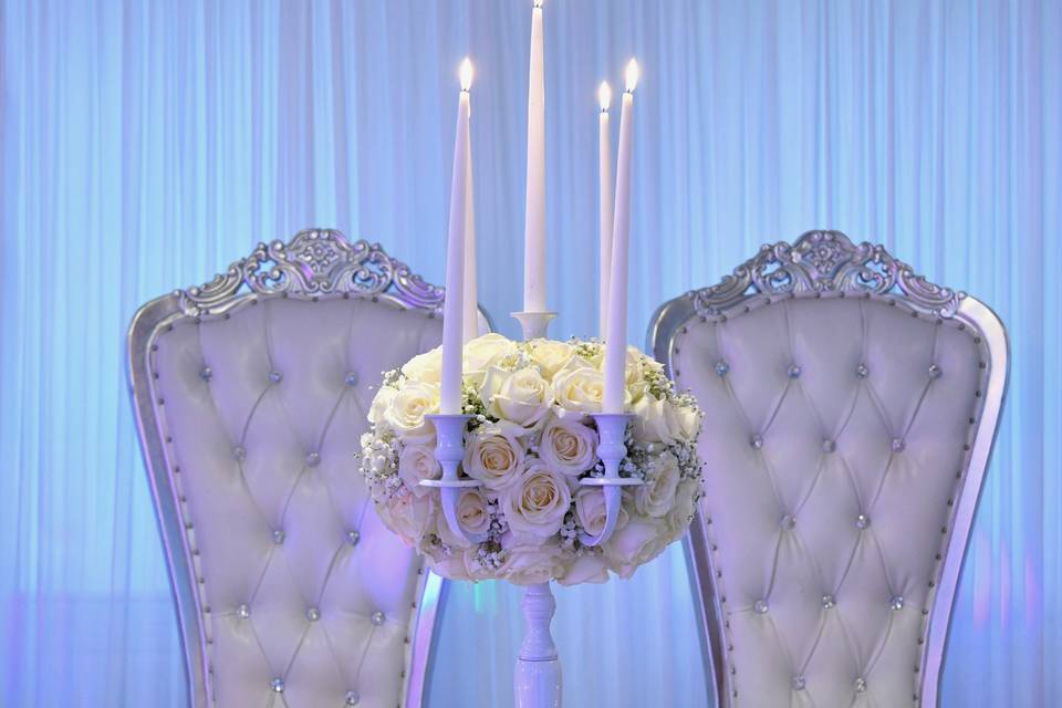 Chandelier fleurs fraiches