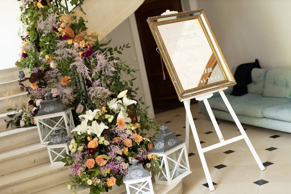Art floral escalier