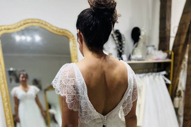 Mariée en dentelle de Calais