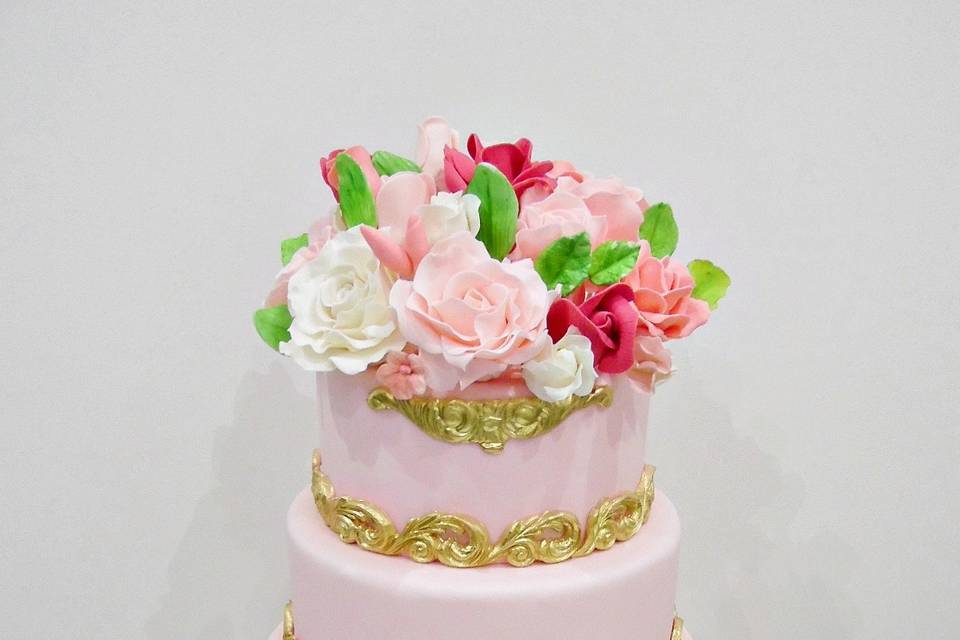 Élégant Pink Wedding cake