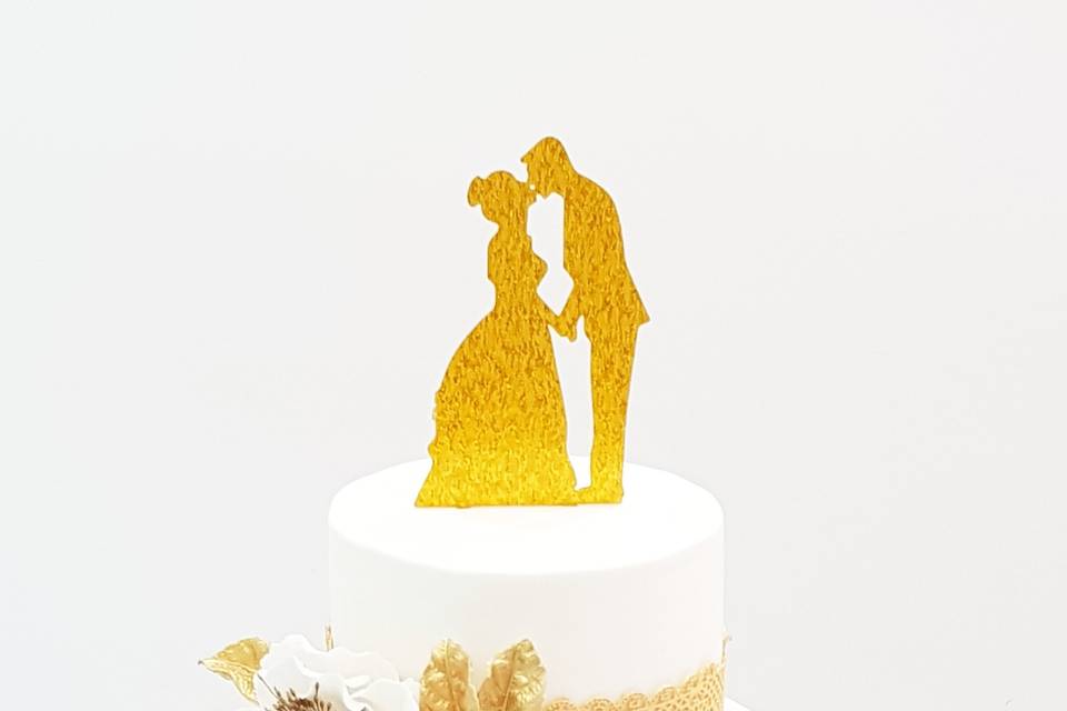 Gold wedding cake