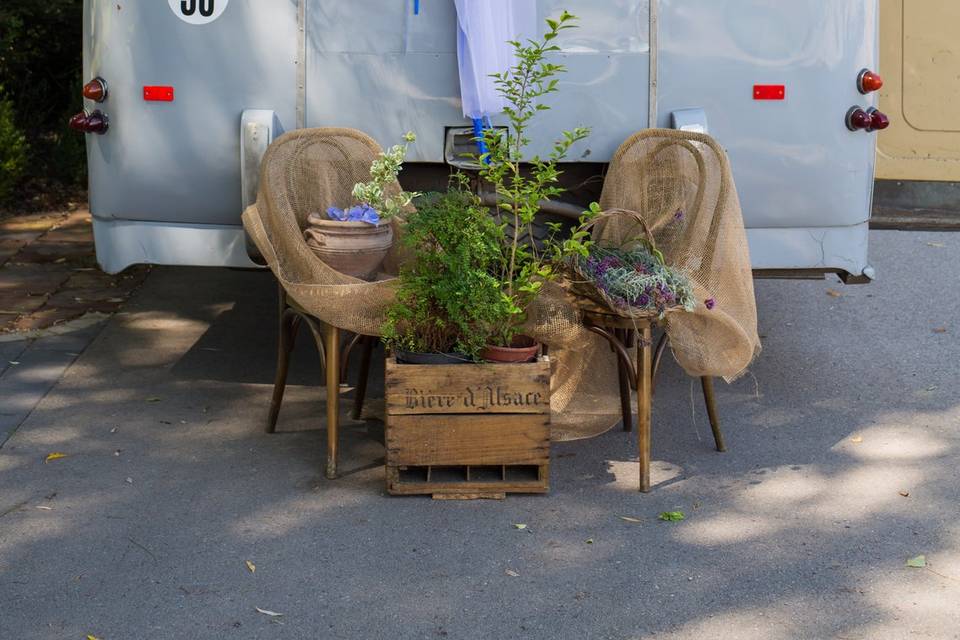 Déco de bus vintage mariage