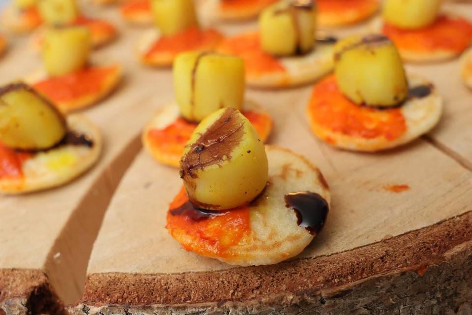 Pétoncle, crème au poivron