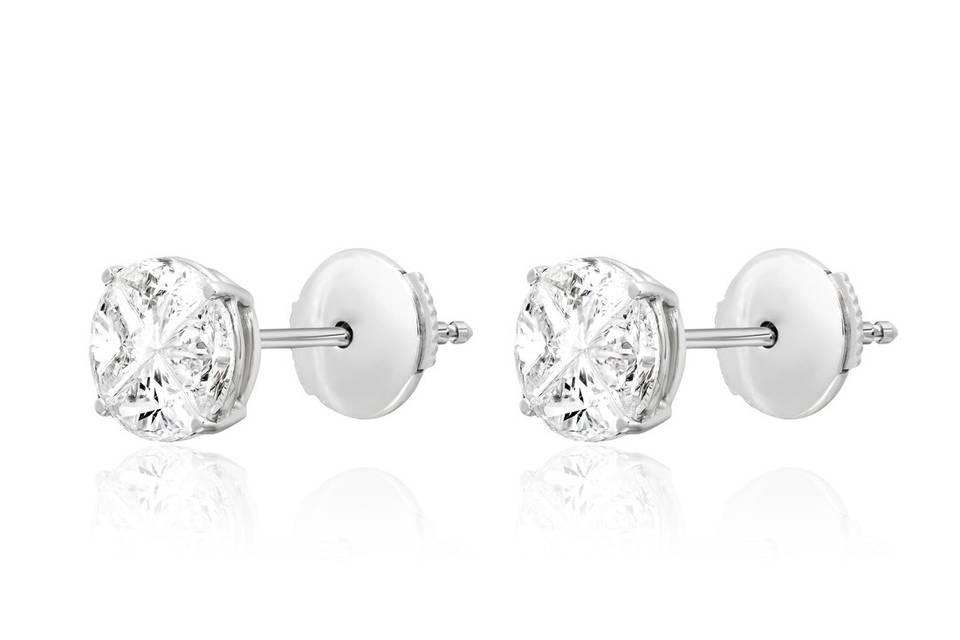 Boucles d'oreilles or, diamant