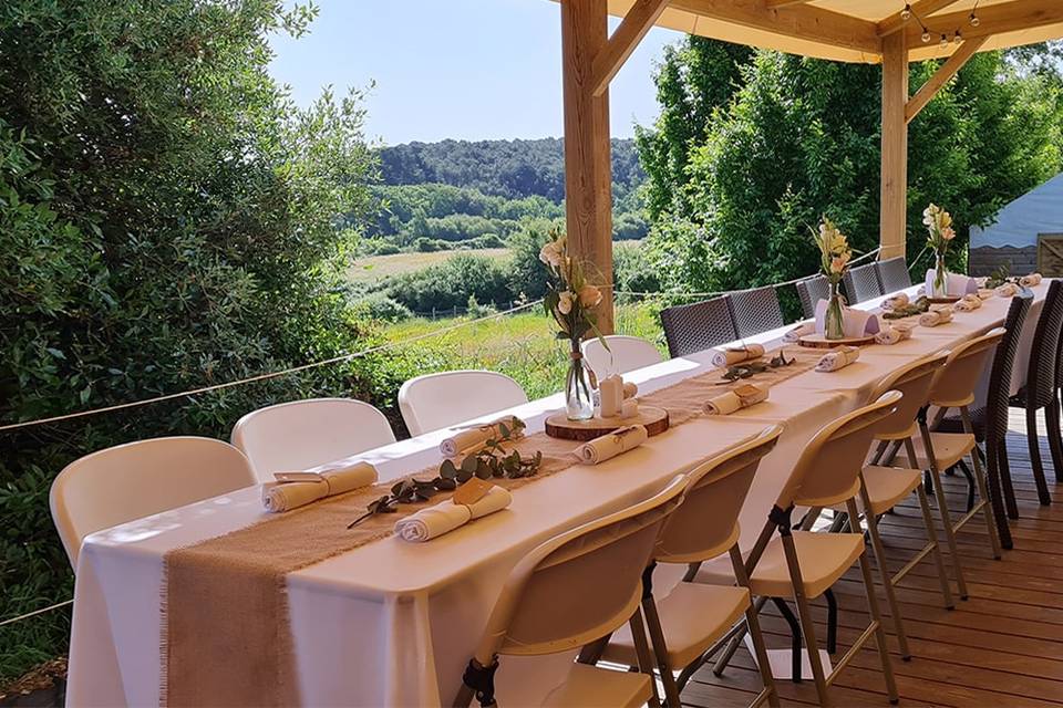 Repas sur la terrasse