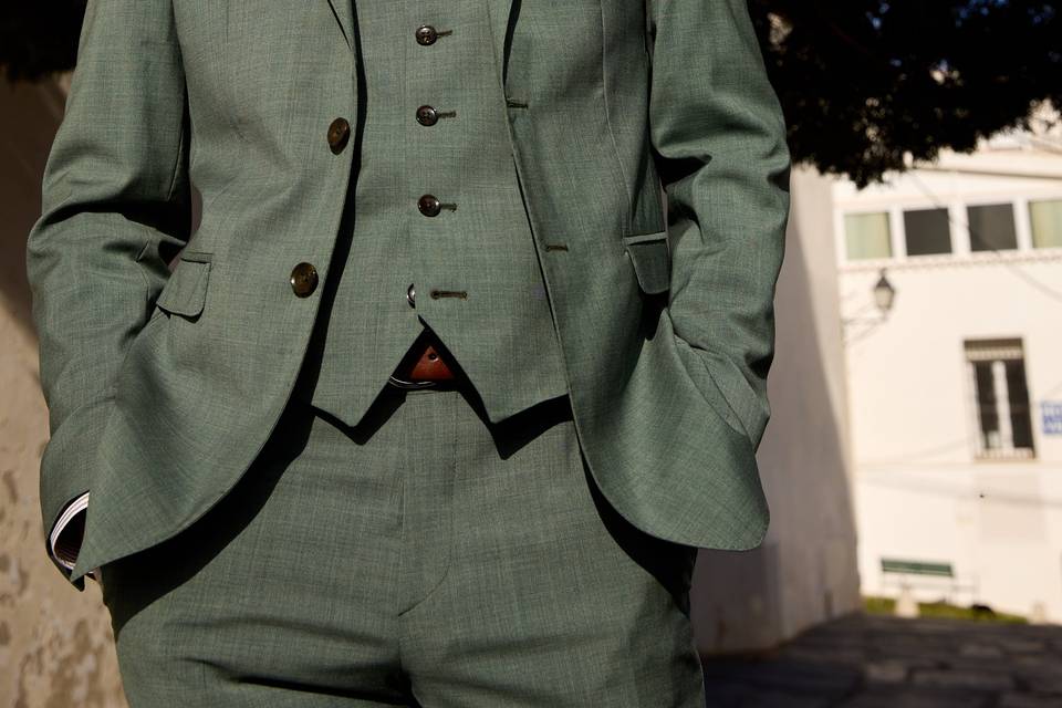 Costume vert tilleul
