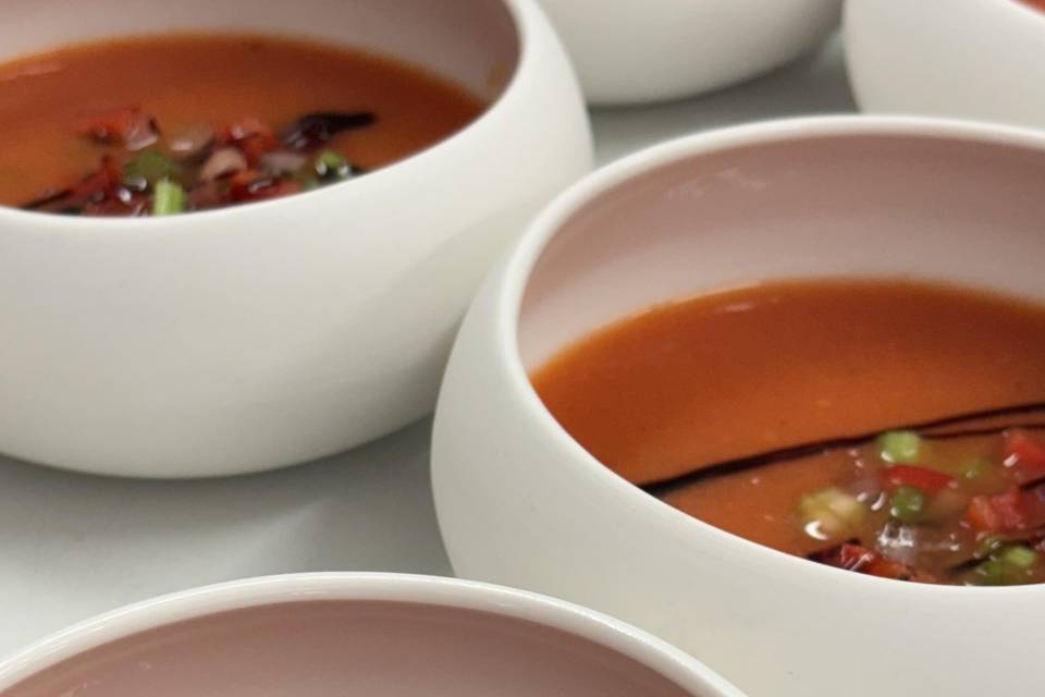 gaspacho et condiments