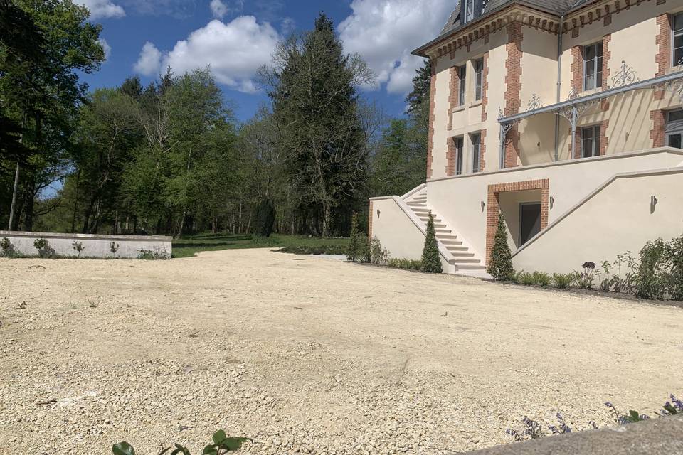 Grande terrasse pour tente