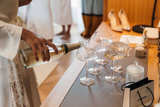 Champagne chambre de la mariée