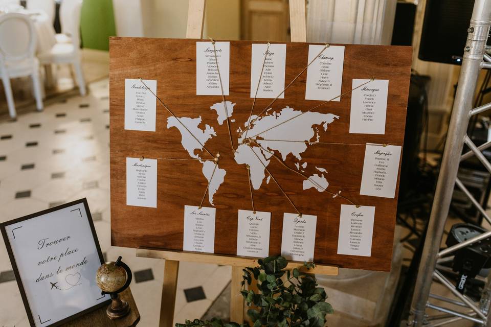 Plan de table voyage