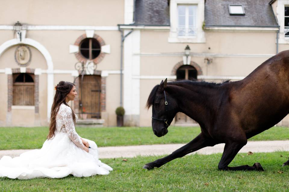 Mariée à cheval