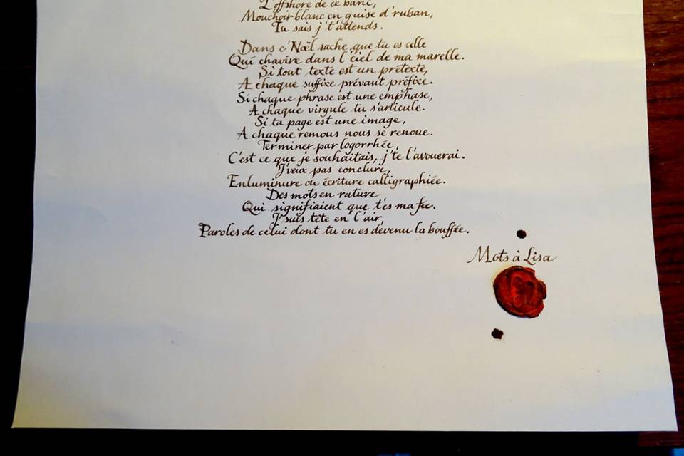 Bernard Vanmalle - Calligraphies de Mariage