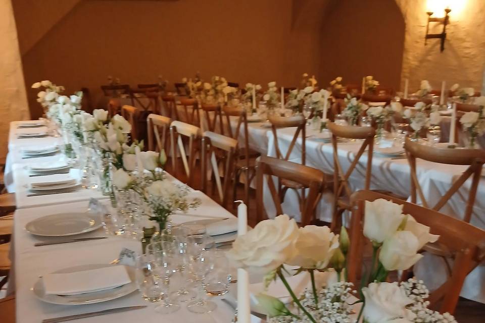 Vase au centre des invités