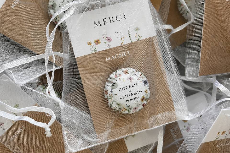 Magnet souvenir de mariage