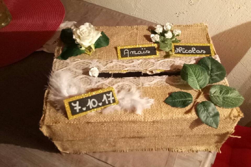 Boite à dons des invités