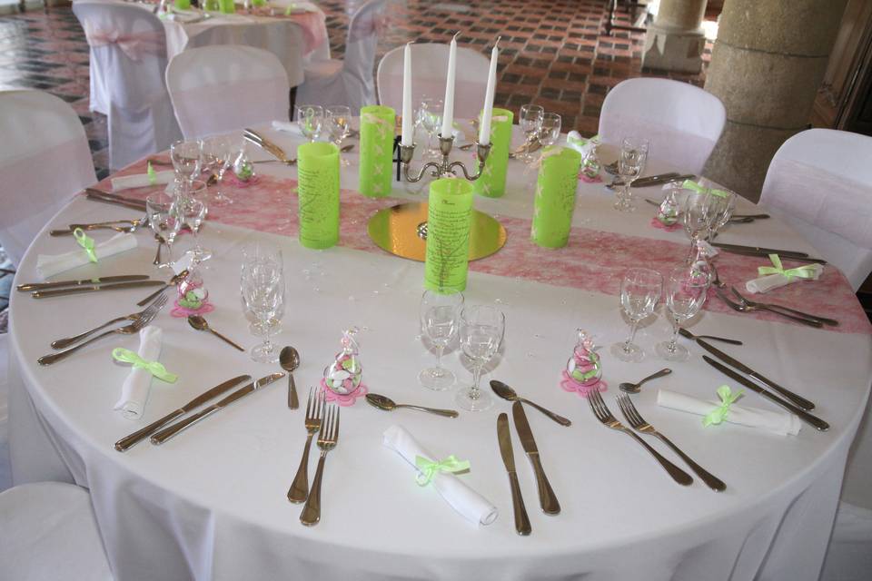 Table de mariage décorée
