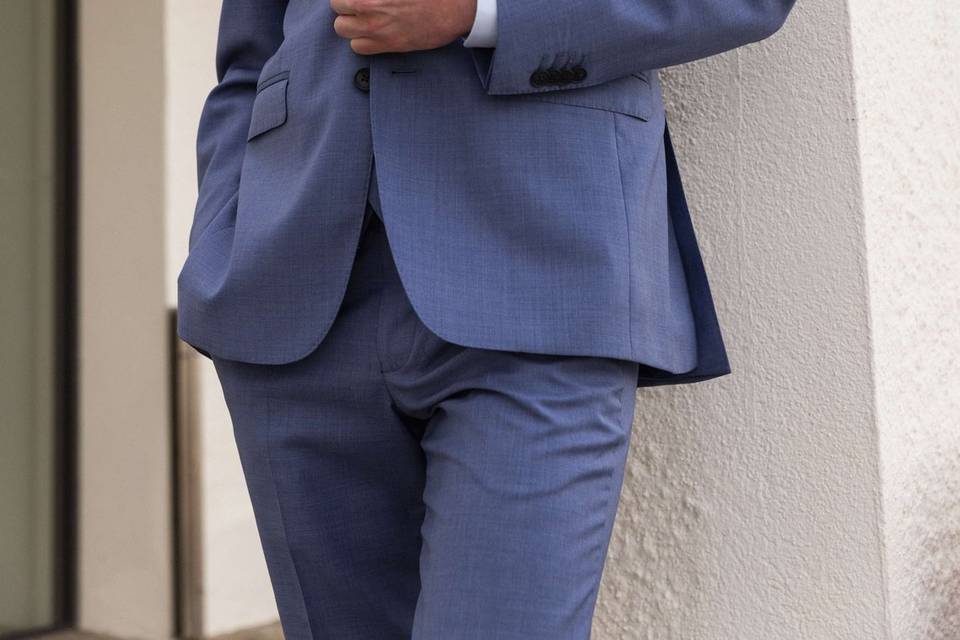 Costume bleu clair chiné