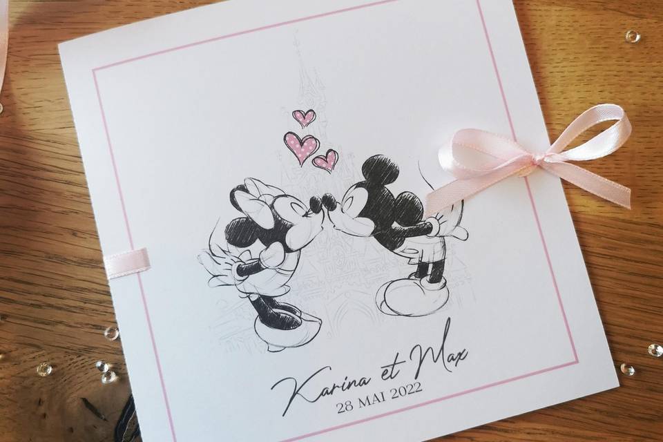 Faire-part mickey minnie