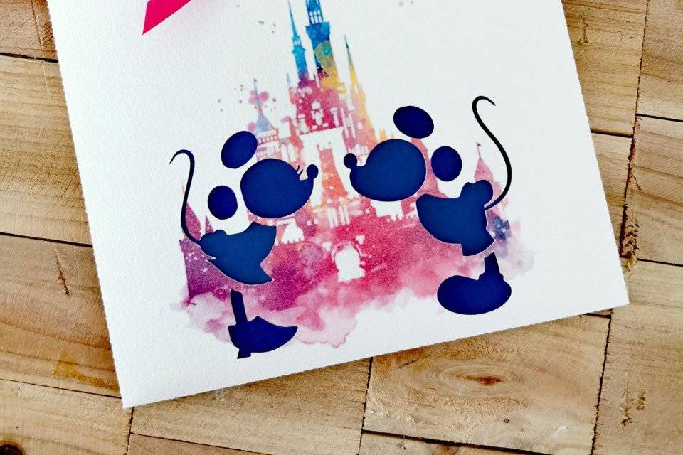 Faire-part disney aquarelle