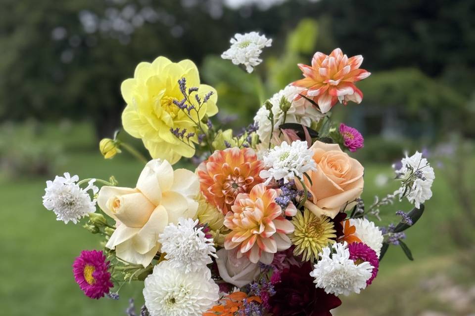 Bouquet de mariée coloré