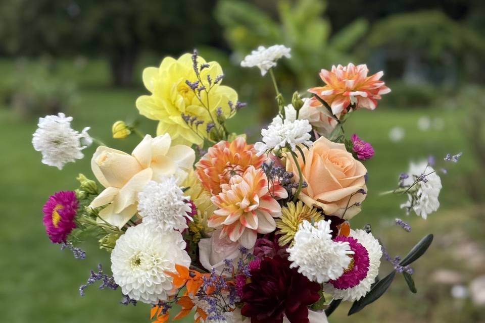 Bouquet de mariée coloré