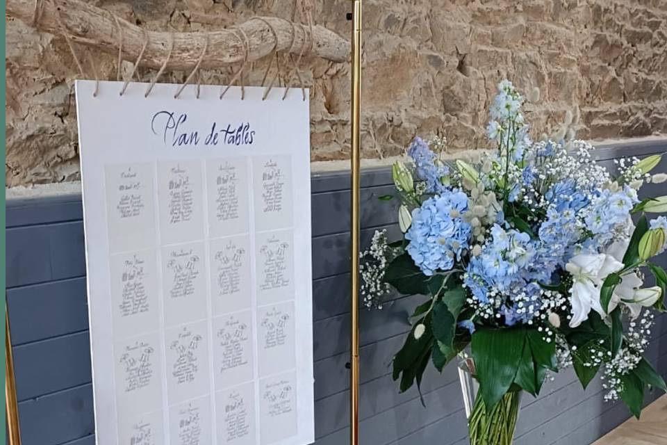 Plan de table calligraphié