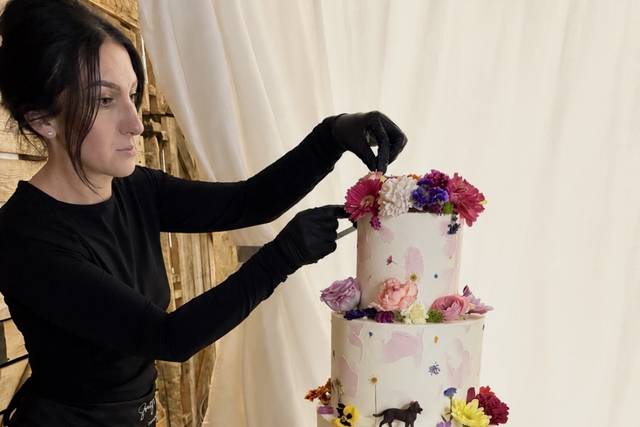 Florale Wedding cake dog