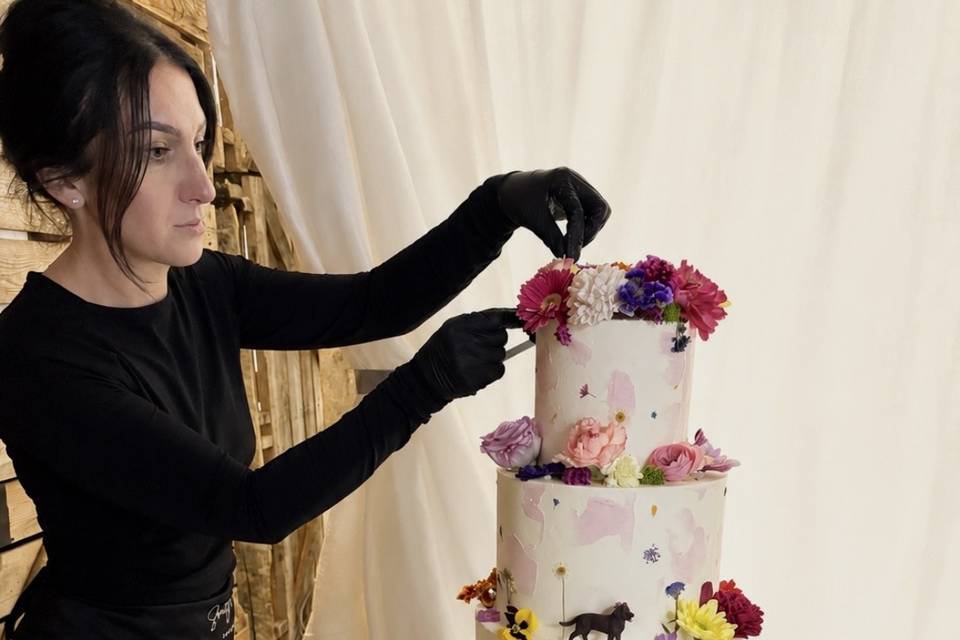Florale Wedding cake dog