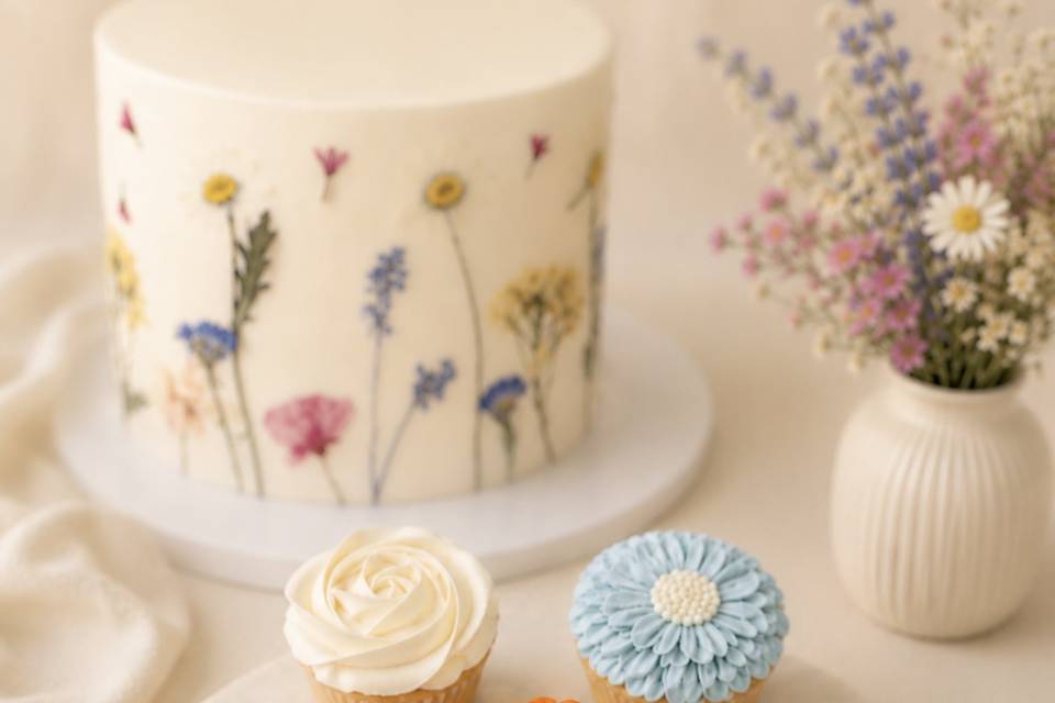 Wedding cake & cupcakes