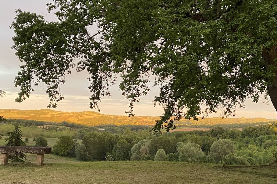 Vue au couché de soleil