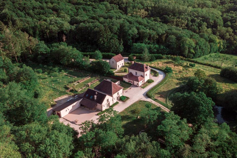 Vue aérienne des maisons