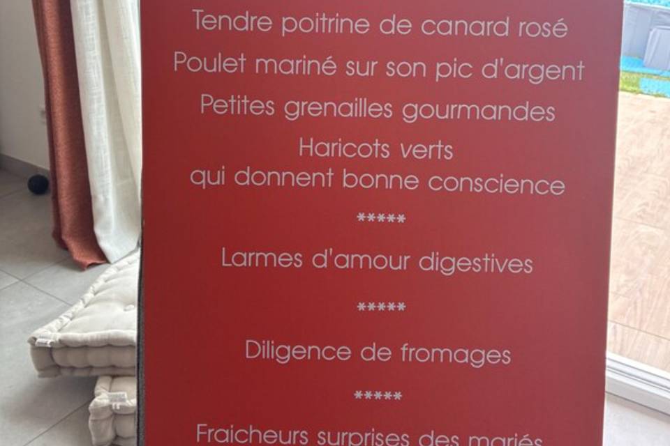 Avis client : Menu