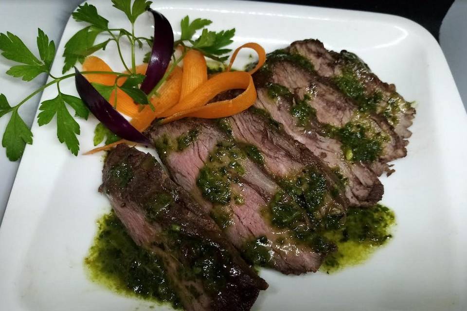 Onglet de boeuf pesto