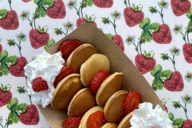 Mini pancakes fraises