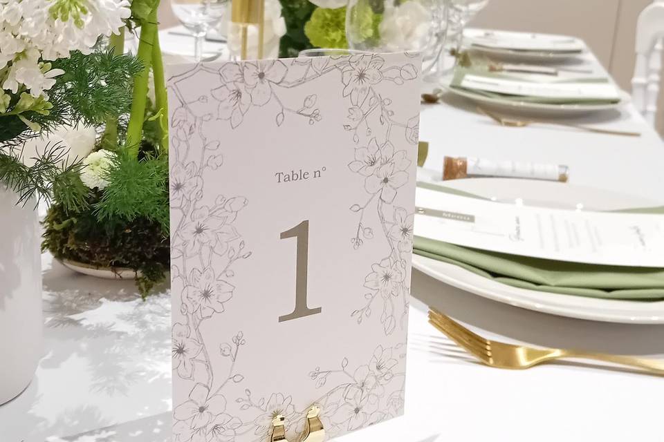 Un numéro de table sur mesure