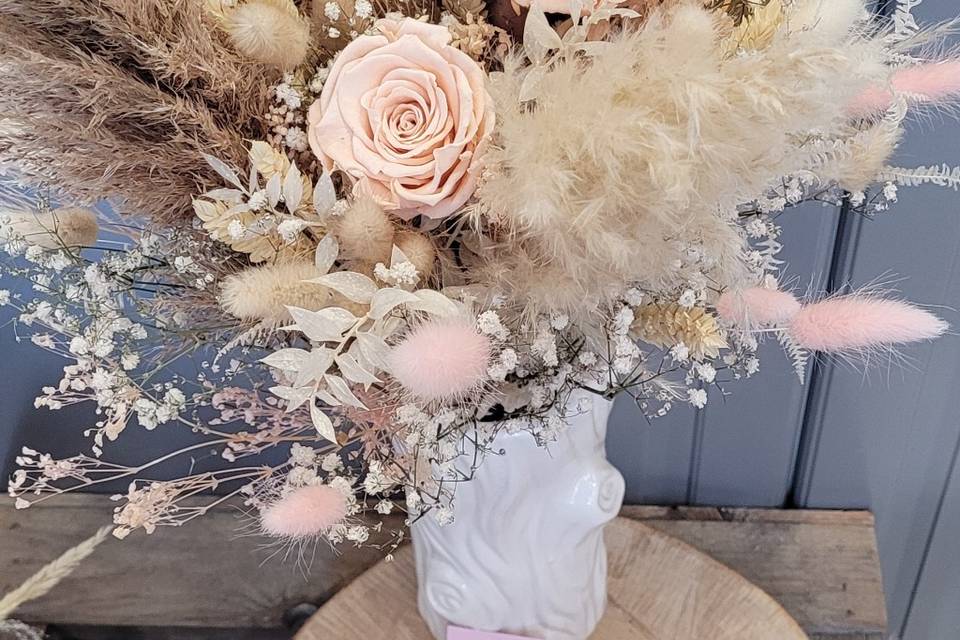 Bouquet de mariée fleurs séché