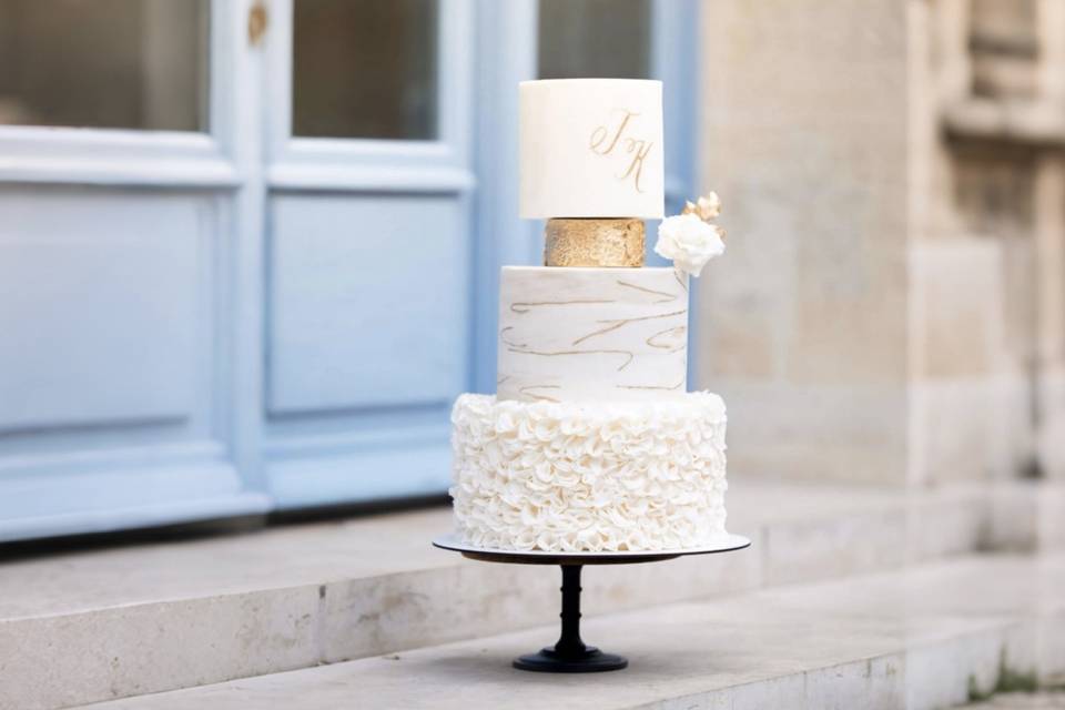 Wedding cake Marbré et or