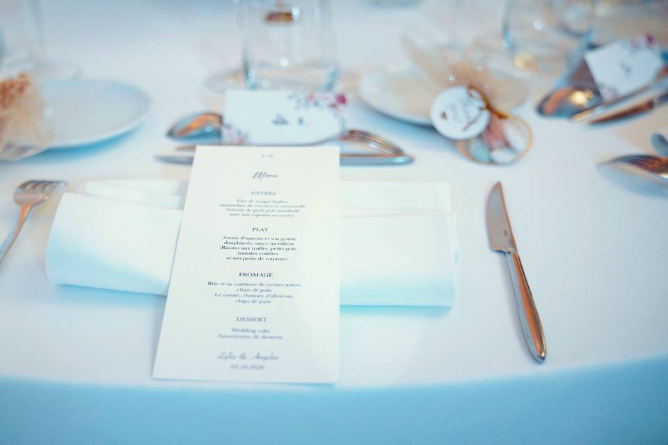 Menu de mariage