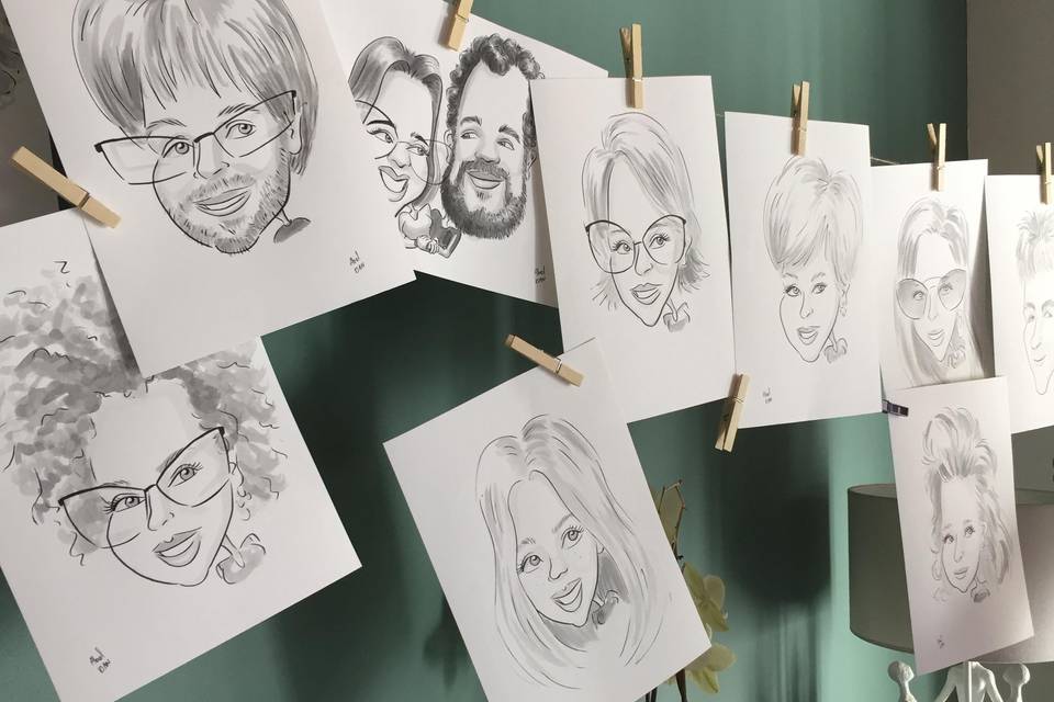 Caricatures pour anniversaire