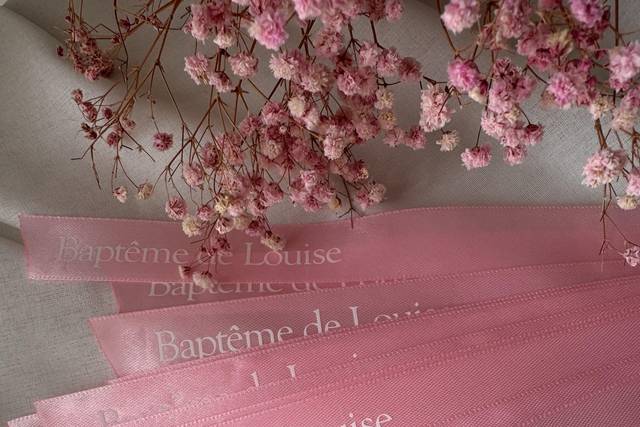 Ruban marque place rose clair