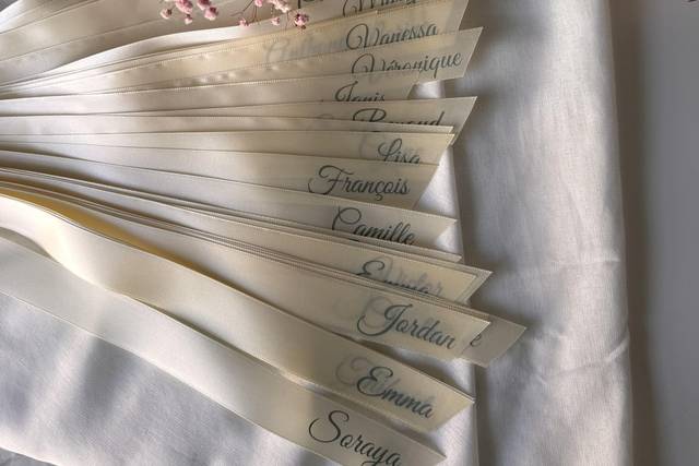 Ruban marque place beige
