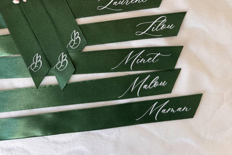Ruban marque place vert sapin