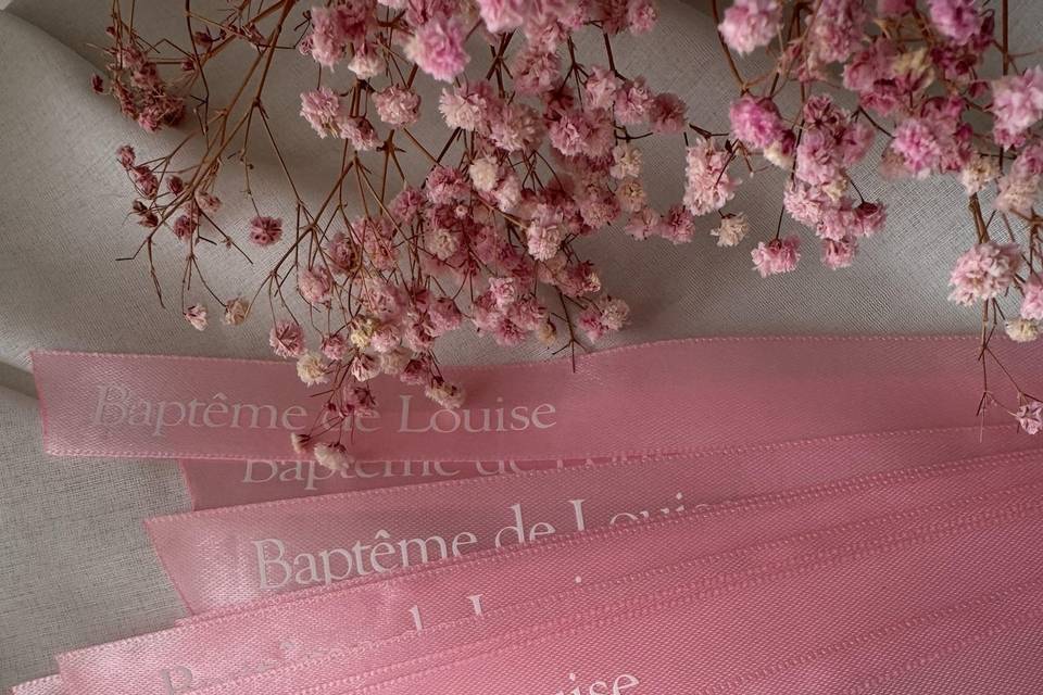 Ruban marque place rose clair