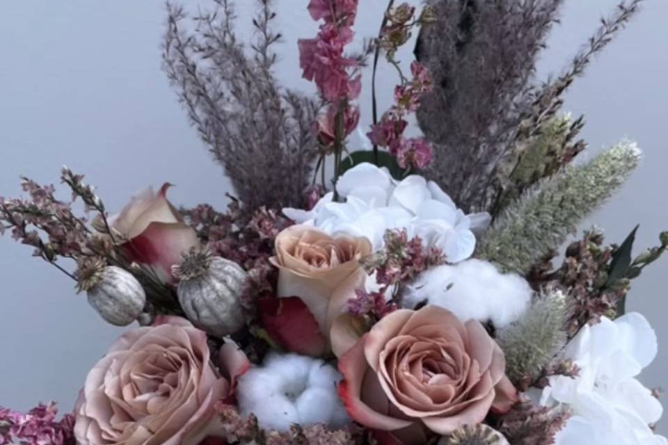 Bouquet de mariée fleurs séchées