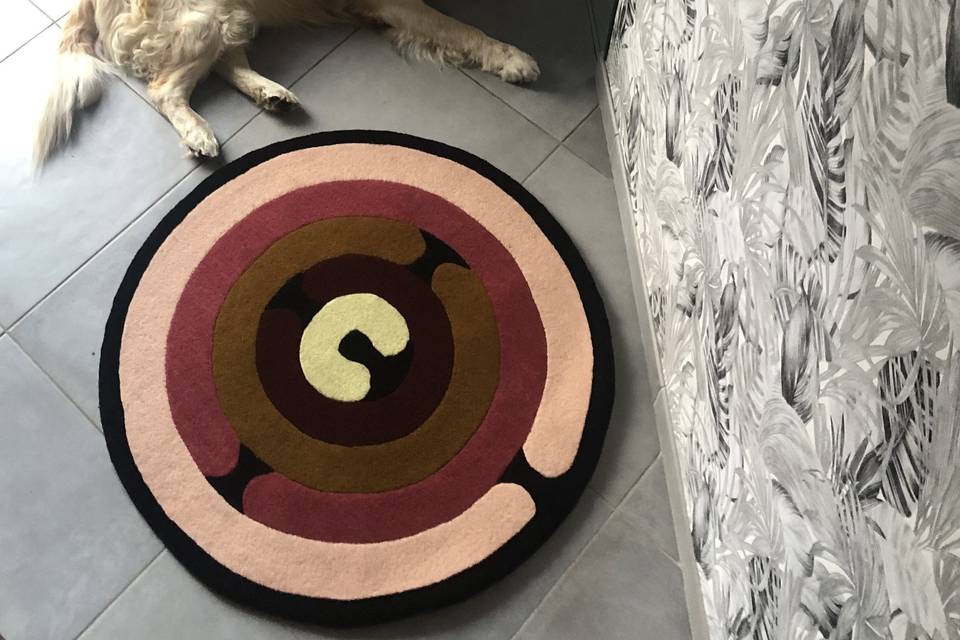 Tapis rond sienne