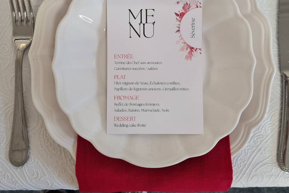 Menu - Marque-place